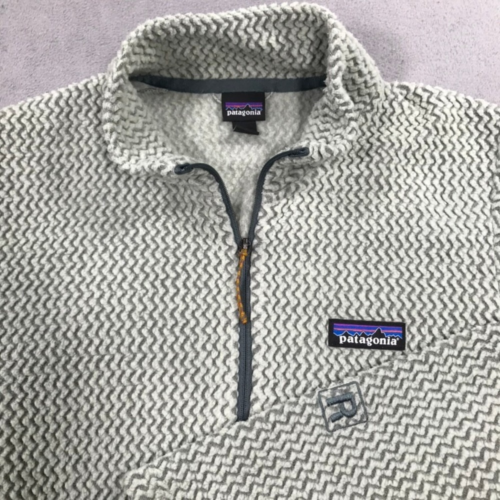 Patagonia R1 Air Zip-Neck Women's Medium Grey Zigzag Fleece Pullover Jacket
